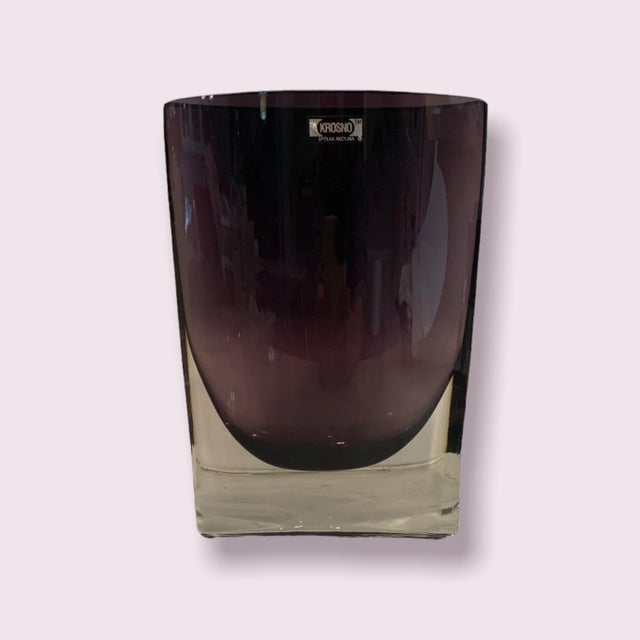 Modern Vintage Amethyst Krosnos Sommerso Vase Spolka Akcyjna For Sale - Image 3 of 9