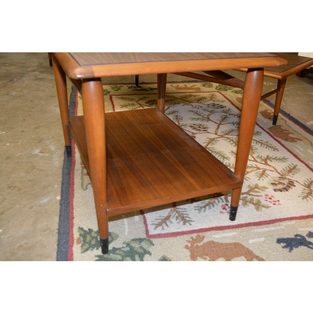 1960s Mid Century Modern Lane Teak Rectangle Coffee Table & 2 End / Side Tables 3 Piece Set For Sale - Image 11 of 18