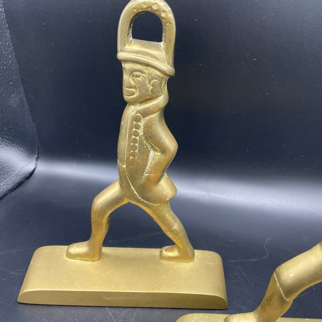 Traditional Vintage Virginia Metalcrafters Hessian Solders a Pair of Door Stops For Sale - Image 3 of 6