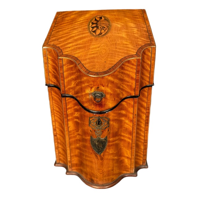 18th Century English Satinwood Document Box With Exotic Wood & Silver Inlay, Circa 1780 For Sale