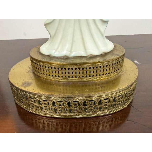 Chinoiserie Porcelain Figural Table Lamp, Vintage For Sale - Image 10 of 12