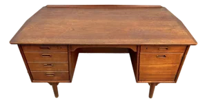 Mid-Century Modern Danish Walnut Desk Attributed to Svend Åge Madsen