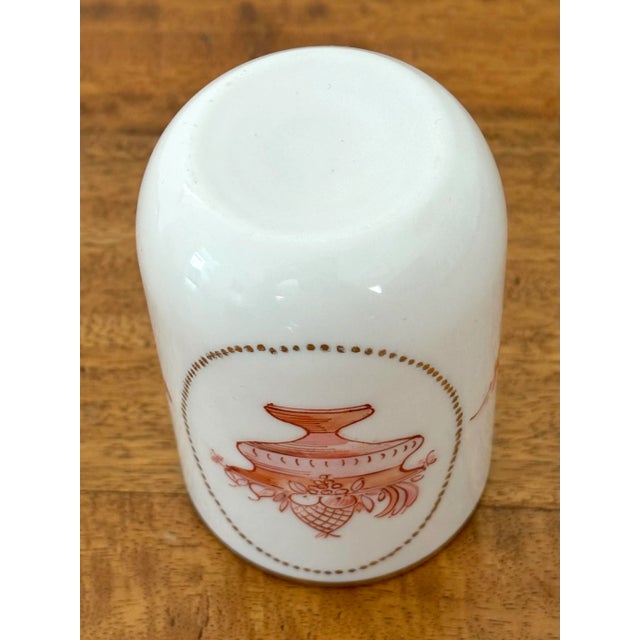 Glass Early 20th Century Semi Opaque Glass Vessel Cup With Hand-Painted Fruit Bowl Motif For Sale - Image 7 of 8