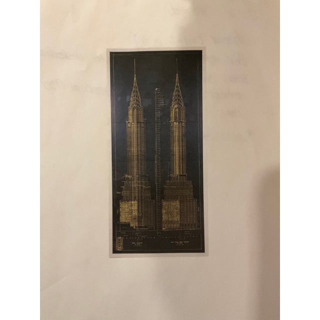 Late 20th Century Framed Chrysler Building Blueprint For Sale - Image 4 of 5