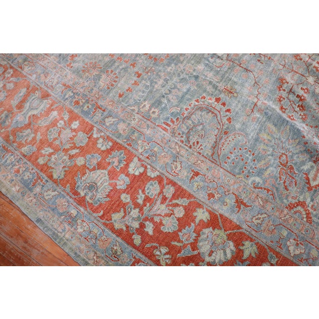 Textile Zabihi Collection Oversize Green Antique Sarouk Rug For Sale - Image 7 of 11