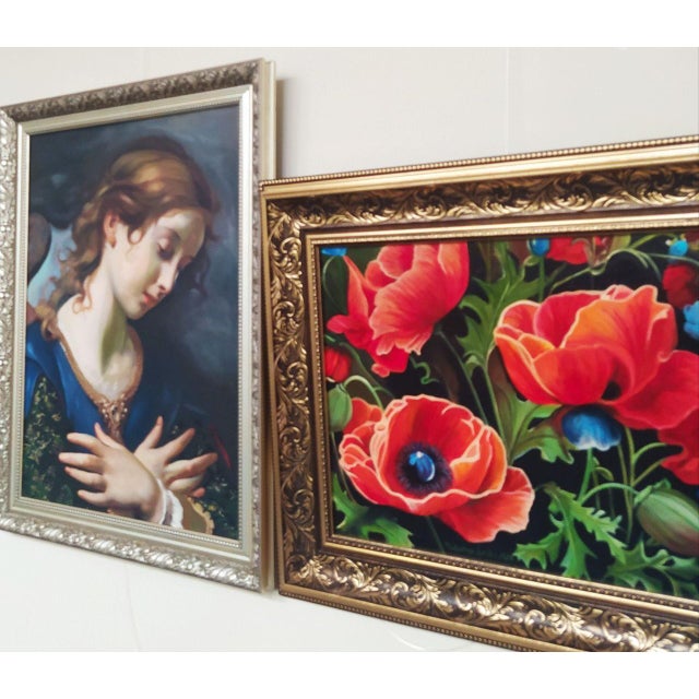 2020s Zoriana Pavlyshyn Original Oil Painting “Poppies” – Renaissance Still Life For Sale - Image 5 of 11
