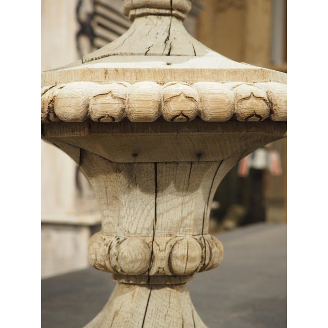 Wood 18th Century French Pot Feu Finial in Carved Oak For Sale - Image 7 of 12