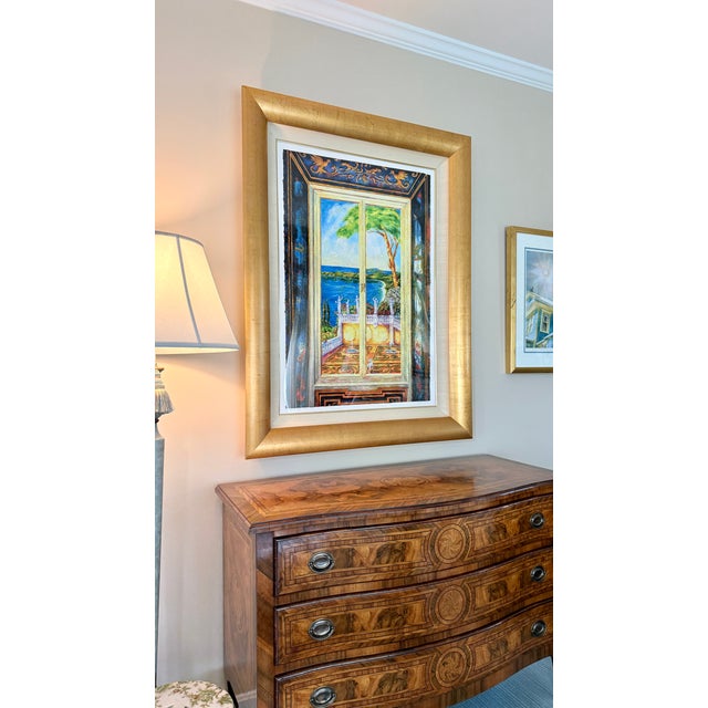 Early 21st Century Jonna White Original Signed “Above Magens Bay” in Monumental Custom Gold Frame For Sale - Image 5 of 16