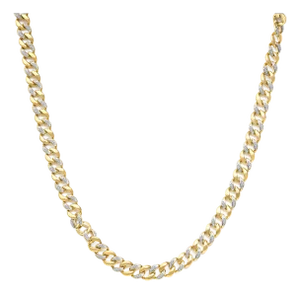 14K Yellow Gold Plated .925 Sterling Silver 1.0 Cttw Diamond Cuban Link Necklace (I-J Color, I3 Clarity) - 18" Inches