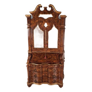 Baroque Style Secretary, Italy Circa 1950 For Sale