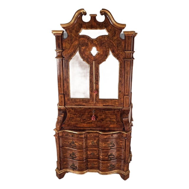 Baroque Style Secretary, Italy Circa 1950 For Sale