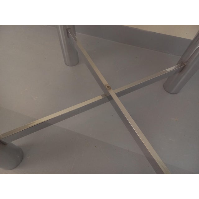 Vintage Italian Space Age Square Coffee Table in Smoked Glass and Chromed Metal, 1970s For Sale - Image 9 of 18