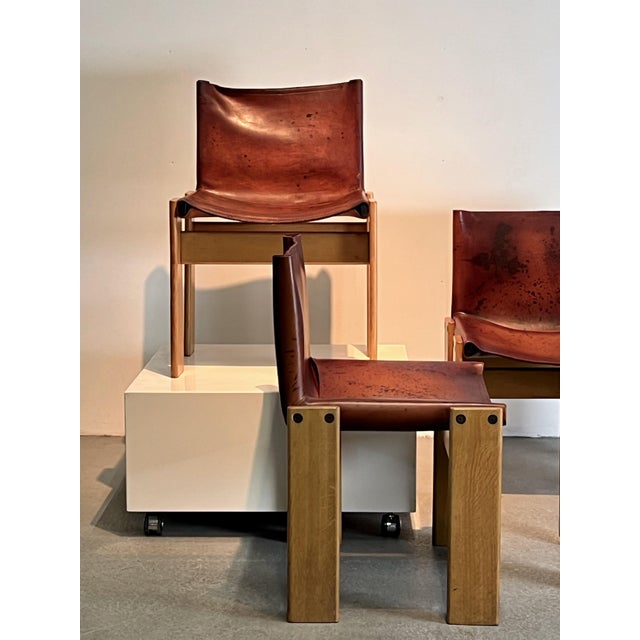 Monk Chairs by Afra & Tobia Scarpa for Molteni, 1970s, Set of 4 For Sale - Image 12 of 16