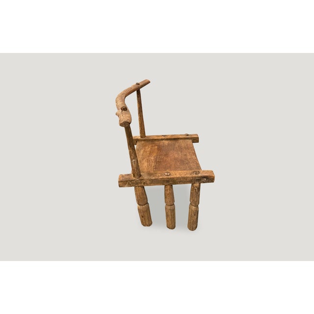 Brown 19th Century African Wooden Chair or Side Table, Ivory Coast For Sale - Image 8 of 18