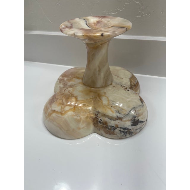 Vintage Carved Scalloped Onyx Pedestal Bowl For Sale In Phoenix - Image 6 of 11