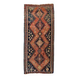 Vintage Hand-Knotted Caucasian Kazak Kilim Runner, 1920s For Sale