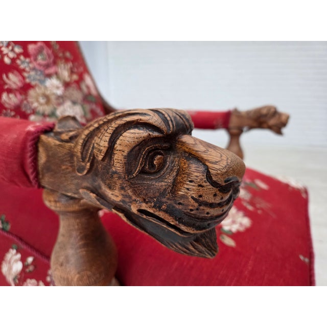 Vintage Danish Lounge Chair in Furniture Cotton Fabric, 1930s For Sale - Image 3 of 18