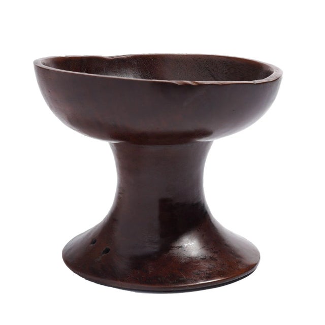 Traditional Indonesian turned pedestal hardwood Toraja cup. Bali, Indonesia, first half 20th century. Dimensions: 7-3/4” W...