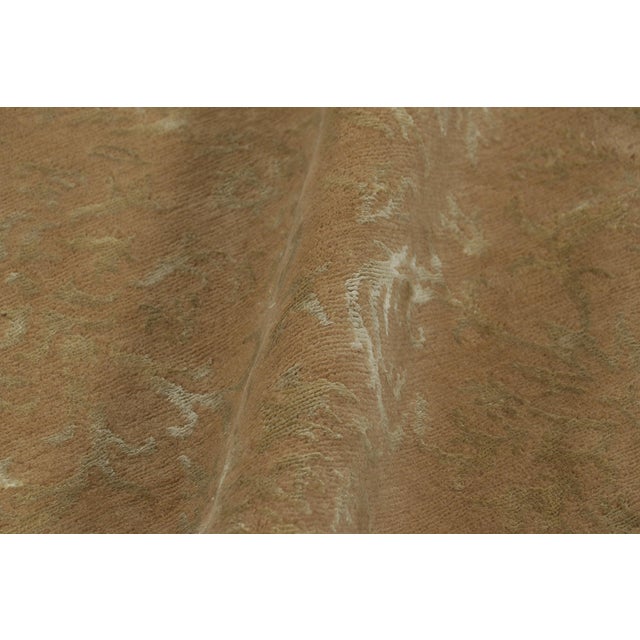 Rug & Kilim’s European Style Rug in Golden-Brown With Arabesque Patterns in Green For Sale In New York - Image 6 of 9