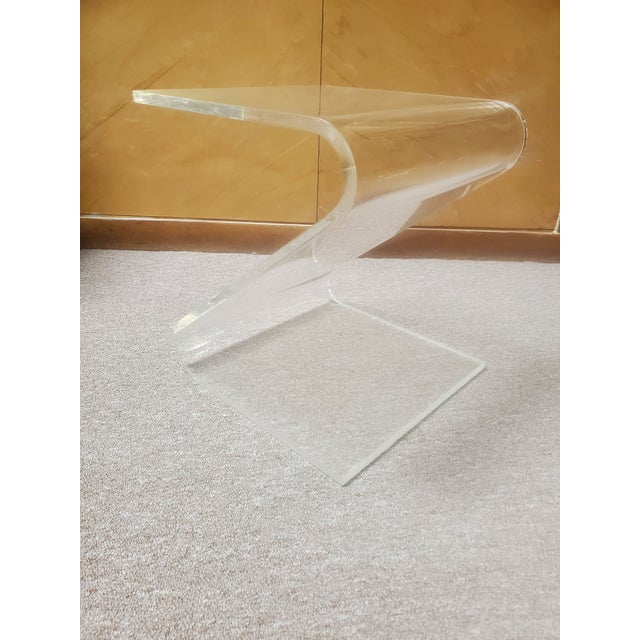 A vintage 1970's or earlier designer Z shape drink table. High quality one piece modern art sculptural design nice and...