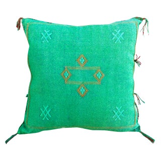 Moroccan Sabra Cactus Silk Pillow For Sale
