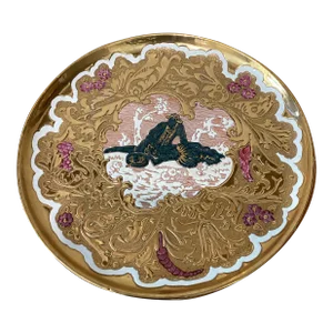 Mid 20th Century Ardalt Ceramic With Gold Decorative Wall Plate Siluette 4916/C Italy