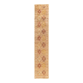 Mogul, One-of-a-Kind Hand-Knotted Runner Rug - Ivory, 2' 6" x 13' 10" For Sale