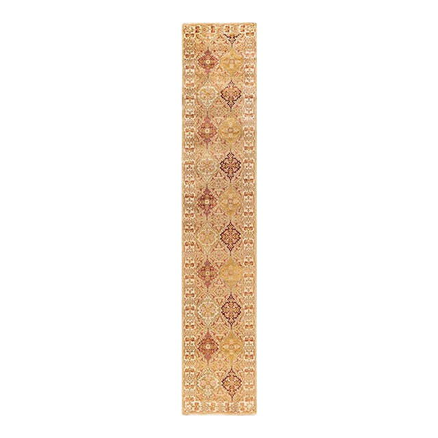 Mogul, One-of-a-Kind Hand-Knotted Runner Rug - Ivory, 2' 6" x 13' 10" For Sale