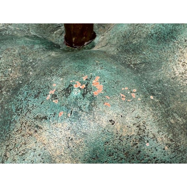 Oversized Vintage Painted Terracotta Apple Sculpture With Verdigris Finish - Sculptural, European Cottage, Organic Modern For Sale - Image 14 of 14