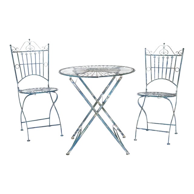 Belen 3 Piece Bistro Set - Mossy Blue For Sale