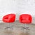 Late 20th Century MCM Swivel Bucket Chairs New Red Vinyl Faux Leather & Chrome X Base by Shelby Williams For Sale - Image 13 of 13