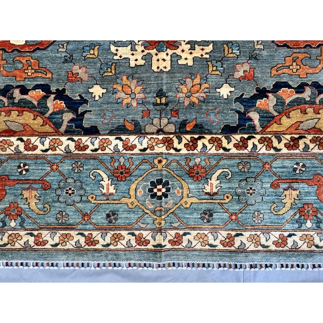 Hand-Knotted Afghan Sultanabad Chobi Wool Area Rug - 8'11" X 11'11" For Sale - Image 9 of 16