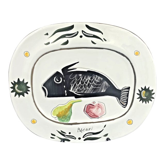 Vintage Deruta Italy "Maestro" by Manlio Bacosi Signed l'Antica Platter For Sale
