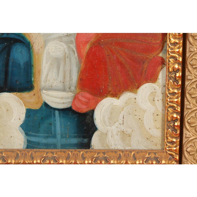Blue Conception Avila, the Holy Trinity, Oil on Tin, 19th Century For Sale - Image 8 of 13