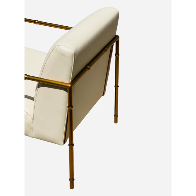 Mid Century Styled Leather Accent Chair For Sale - Image 13 of 15