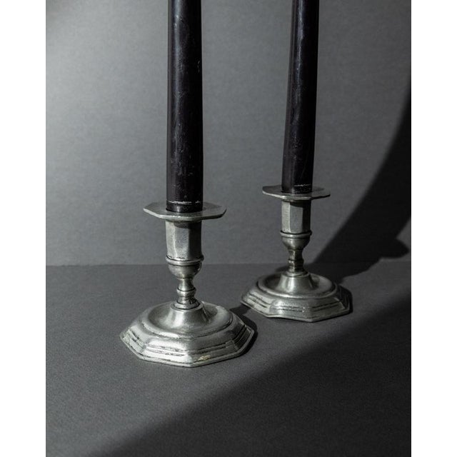 Antique Pewter Candleholders, Italy, 1900s, Set of 2 For Sale - Image 9 of 11