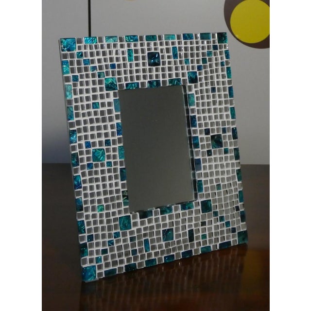 Table Mirror and Crystal Mosaic Photo Frame by Vetreria Darte, Italy, 1990s For Sale - Image 9 of 9