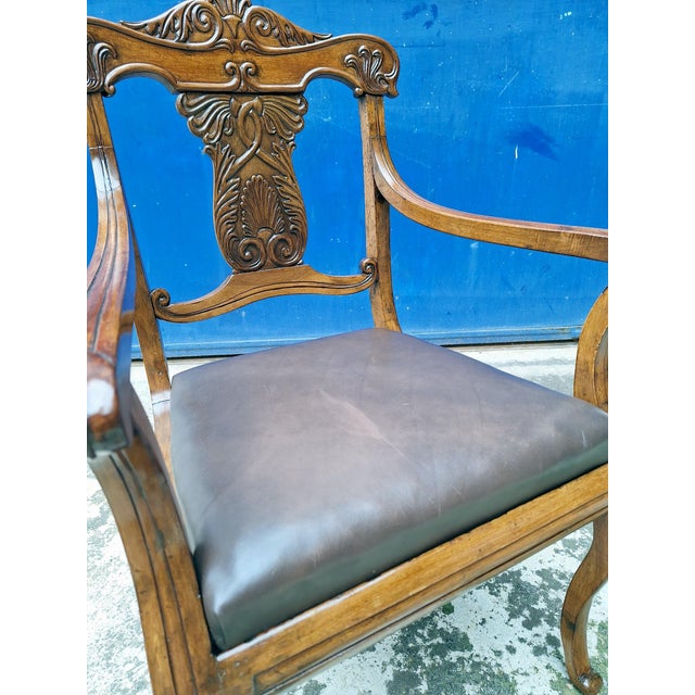 Carlo X Walnut and Leather Armchair For Sale - Image 10 of 15