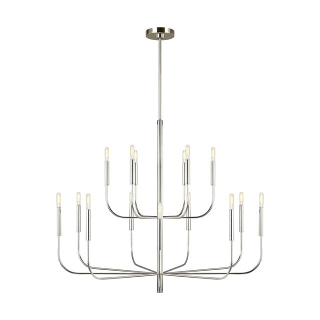Modern Ellen DeGeneres by Visual Comfort Studio Brianna Large Two-Tier Chandelier, Silver For Sale - Image 3 of 3