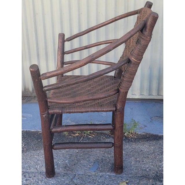 Wood Old Hickory Barrel Back Side Chair For Sale - Image 7 of 10