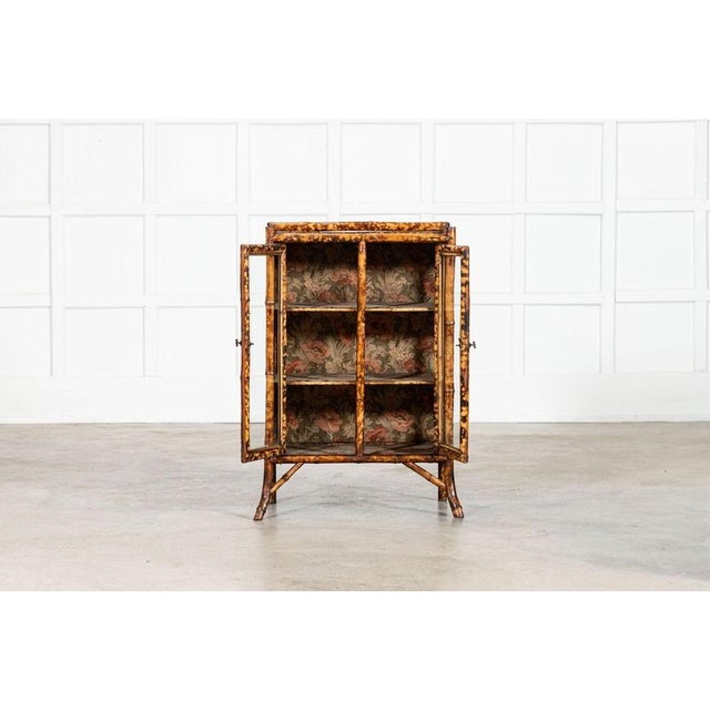 English Lacquered Glazed Bamboo Cabinet, 1880s For Sale - Image 3 of 15