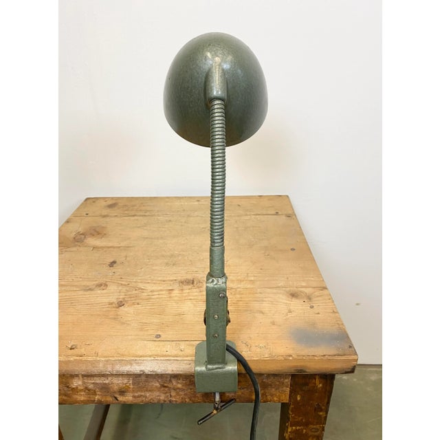 Green Industrial Bakelite Gooseneck Table Lamp, 1960s For Sale - Image 6 of 17