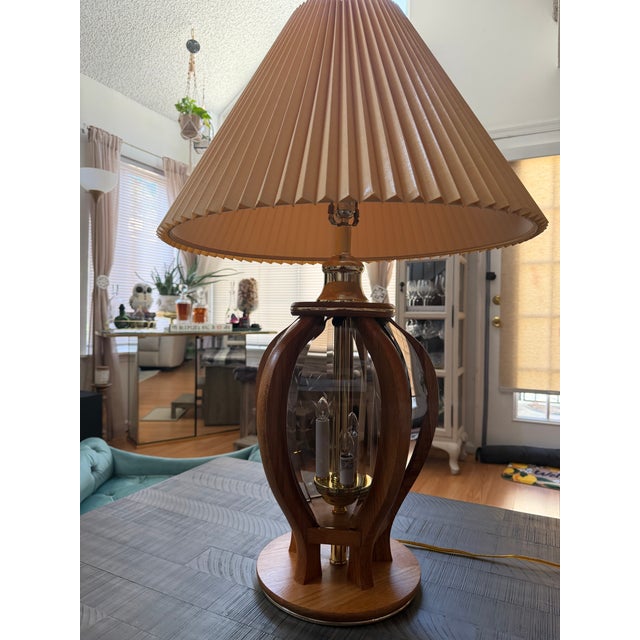 Vintage Oak Lamps by Anthony California - Pair For Sale - Image 4 of 11