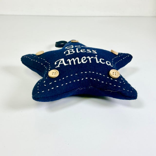 1990s 1990s Vintage Americana Arts & Crafts Patriotic Star Door Knob Hanger Holiday Accent - 4th of July For Sale - Image 5 of 8