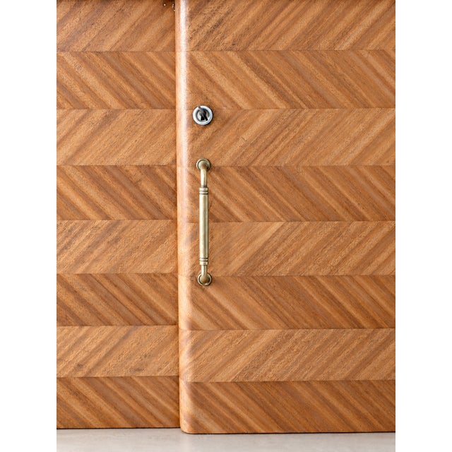 Vintage Teak Herringbone Sideboard, 1950s For Sale - Image 11 of 14