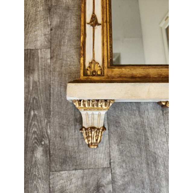 Vintage Neoclassical Louis XVI Style Giltwood & Painted Mirror by LaBarge For Sale - Image 9 of 16