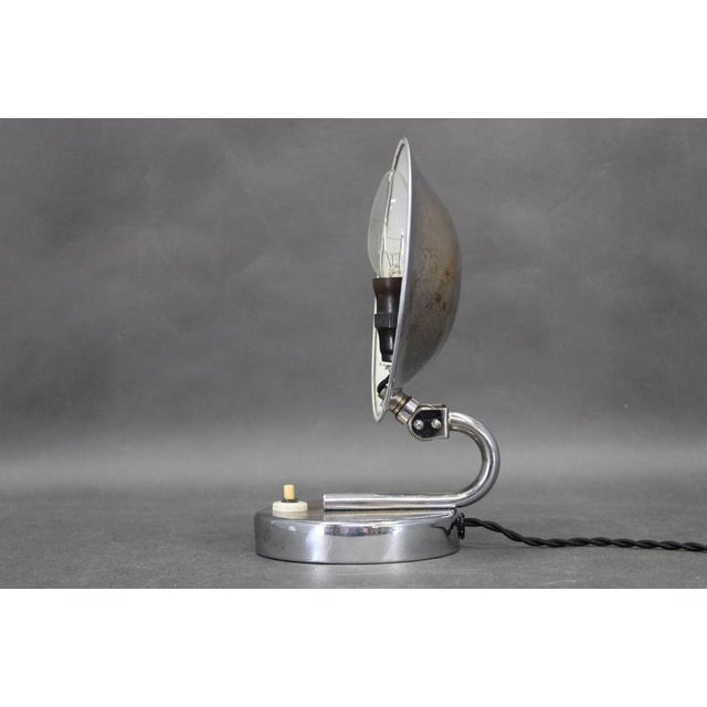 Bauhaus Bauhaus Adjustable Nickel Table Lamp, Czechoslovakia, 1930s For Sale - Image 3 of 14