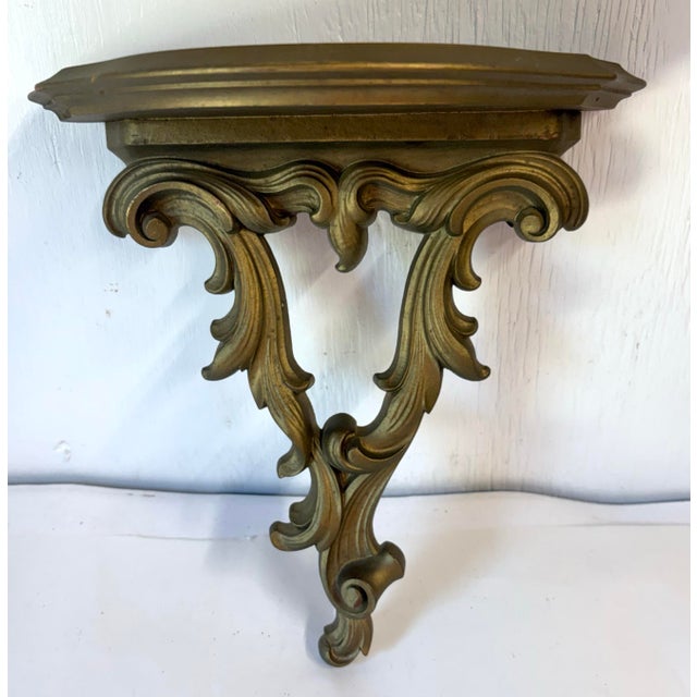 Nice vintage Syroco Wood gold wall shelf!