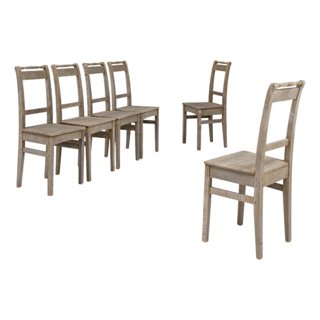 1900s French Oak Dining Chairs - Set of 6 For Sale