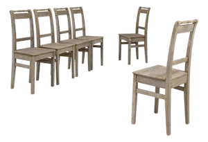 1900s French Oak Dining Chairs - Set of 6